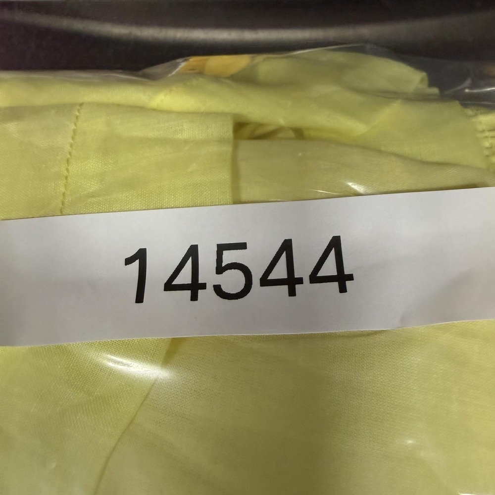 Banana Republic Blouse Womens XXL Yellow Ramie Twist Front‎ Balloon Sleeve - Picture 10 of 10